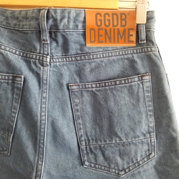 Golden Goose Thelma High Rise Straight Leg Boot Srtap Jeans Size 27 Blue - Picture 9 of 13